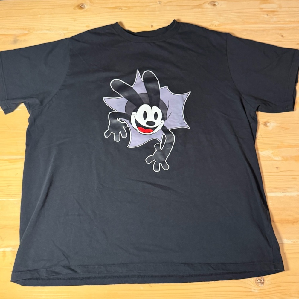 Disney Oswald the Lucky Rabbit T-Shirt XXL Black Front Back Graphic Tee